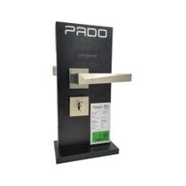 Fechadura porta interna quarto sala pado ascot escovada acetinada 55mm quadrada cra chave grande