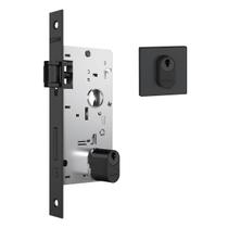 Fechadura Porta Madeira Stam 803 T Rolete RQ1 Preto Fosco