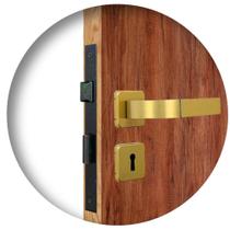 Fechadura Porta Quarto Sala Escritório Roseta Módena Bronze Latonado Interna MGM
