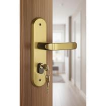 Fechadura Porta Trinco Bronze Latonado Universal Segura Fechadura Porta Trinco Bronze Latonado Universal Segura