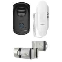 Fechadura porta vidro 2 Cilindros Porteiro Interfone S100 Eletrônico