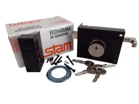 Fechadura Portão Sobrepor Stam 1701/100 TETRA Preto Fosco Fechadura Portão Sobrepor Stam 1701/100 TETRA Preto Fosco