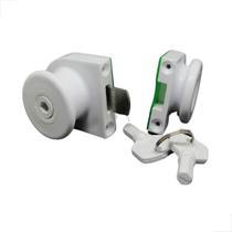 Fechadura Pressão Fechamento Sacada Vidro Vidro 10mm Branco Fechadura Pressão Fechamento Sacada Vidro Vidro 10mm Branco