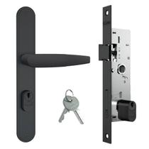 Fechadura Preto Fosco 601/33 Porta Aluminio Estreita Stam Fechadura Preto Fosco 601/33 Porta Aluminio Estreita Stam