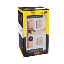 Fechadura Quadratta Reta (Kit Tetra Espelho 3x1) - Bronze Latonado