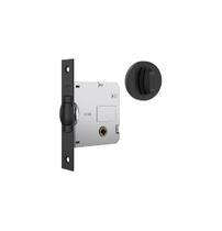 Fechadura rolete banheiro wc pivotante stam 1025 redonda preta preto 45 mm