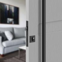 Fechadura Rolete Externa 40mm 741R55PF Roseta Quadrada Preto 3F