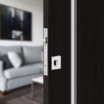 Fechadura Rolete Externa 841R55CR 55mm Roseta Quadrada Cromada Zamac 3F Fechadura Rolete Externa 841R55CR 55mm Roseta Quadrada Cromada Zamac 3F