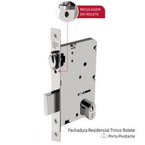 Fechadura Rolete Externa 841R55PF 55mm Roseta Quadrada Preto Fosco Zamac 3F