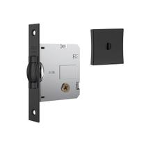 Fechadura Rolete Para Porta Pivotante 1005 Tetra Chave Roseta Quadrada Preta Black 45mm Stam Fechadura Rolete Para Porta Pivotante 1005 Tetra Chave Roseta Quadrada Preta Black 45mm Stam