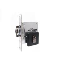 Fechadura rolete pivotante externa imab 2791 quadrada preta preto c/ cilindro pp