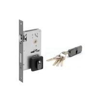 Fechadura rolete pivotante imab 4700 cilindro 90 mm (9 cm) preto fosco máquina 55 mm quadrada
