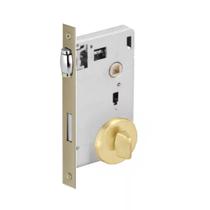 Fechadura rolete porta banheiro wc 1710 imab pivotante tranqueta dourada escovada redonda aa 55mm Fechadura rolete porta banheiro wc 1710 imab pivotante tranqueta dourada escovada redonda aa 55mm