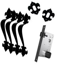 Fechadura Rolete, Porta de Entrada Com Puxador Rústico Preto