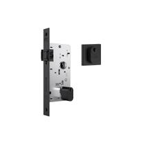 Fechadura rolete porta pivotante 803 stam c/cilindro preta preto quadrada 40 mm