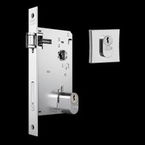 Fechadura Rolete Stam 1601 Máquina 55 mm Roseta Quadrada Cromada