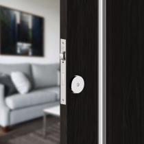 Fechadura Rolete Tetra Chave 821R06CR 55mm Roseta Redonda Cromada Zamac 3F