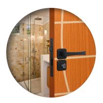 Fechadura Roseta Paris Porta Banheiro WC Preto Fosco MGM