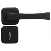Fechadura Roseta Paris Porta Banheiro Wc Preto Fosco - Mgm