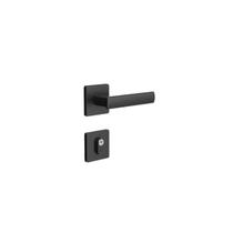 Fechadura roseta quadrada 3f externa cilindro 55 740e11755pf preto fosco