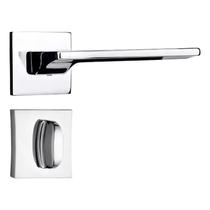Fechadura Safira Banheiro Roseta Quadrada Cromado 55mm União Mundial