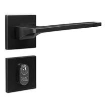 Fechadura Safira Externa Roseta Quadrada Preto 55mm União Mundial