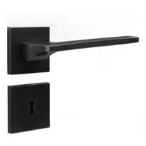 Fechadura Safira Interna Roseta Quadrada Preto 55mm União Mundial