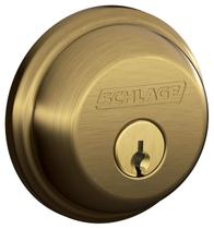 Fechadura Schlage B60NV609 de cilindro único Deadbolt em latão antigo