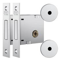 Fechadura Segurança 1004 Roseta Inox Caixa com 2 Unidades - Stam Fechadura Segurança 1004 Roseta Inox Caixa com 2 Unidades - Stam