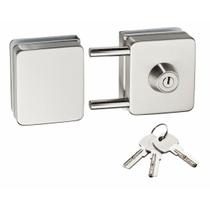 Fechadura Sobrepor de Pressão para Porta Pivotante de Vidro - Vidro VV058 PK VP522 Inox Escovado Soprano
