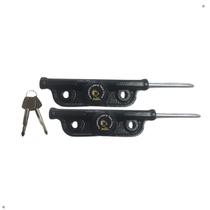 Fechadura Sobrepor Trava Lateral Porta Aço Enrolar Tetra Par Cor Preto