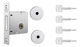 Fechadura Stam 1004 Inox Trava Seg.Redonda Chave Tetra