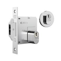 Fechadura stam 1006 acabamento cromado - roseta redonda de aço inox