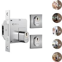 Fechadura Stam 1006 para porta de correr de madeira externa com trinco asa de avião/bico de papagaio duplo Alta Segurança