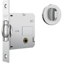 Fechadura Stam 1025 porta de banheiro pivotante de madeira roseta redonda resistente e fácil de instalar INOX CROMADO