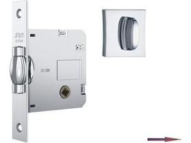 Fechadura Stam Banheiro Trinco Rolete Pivotante 1025 Roseta quadrada Cromada