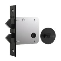 Fechadura Stam Classic 1006S Banheiro Com Roseta Redonda Preto Fechadura Stam Classic 1006S Banheiro Com Roseta Redonda Preto
