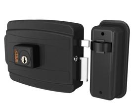 Fechadura Stam Eletr. Cil.40mm Abre Para Dentro Preto Fosco