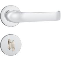Fechadura Stam Porta Banheiro 823/37 40mm Acabamento Cromado Roseta Redonda de Aço Inox