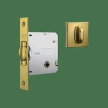 Fechadura stam porta banheiro Trinco Rolete Pivotante 1025 Roseta quadrada Gold