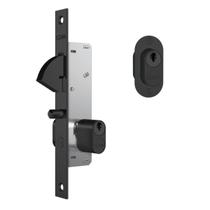 Fechadura Stam Porta Correr 901 Espelho Preto Broca 18mm Fechadura Stam Porta Correr 901 Espelho Preto Broca 18mm