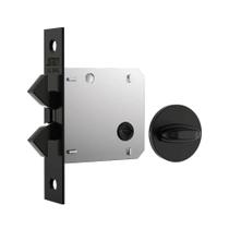 Fechadura Stam Porta De Correr Wc 1006s Preto Fosco Roseta Redonda Fechadura Stam Porta De Correr Wc 1006s Preto Fosco Roseta Redonda