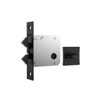 Fechadura STAM WC 1006s Roseta Quadrada Preta Broca 45mm