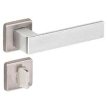Fechadura Tess Banheiro 1952-55mm escovada Imab Roseta Quadrada Fechadura Tess Banheiro 1952-55mm escovada Imab Roseta Quadrada