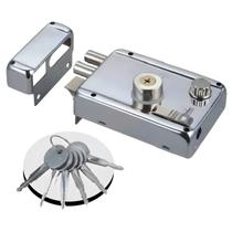 Fechadura Tetra De Sobrepor Dupla Trava Antifurto Prata Fechadura Tetra De Sobrepor Dupla Trava Antifurto Prata