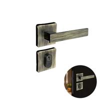 Fechadura Topazio 40mm Com Cilindro 55mm E Maçaneta Quadrada Antique