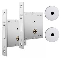 Fechadura Trava Auxiliar 1002 Par Inox Cromado