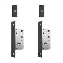 Fechadura Trava Auxiliar Stam Tetra 1003 Par Inox Preto Fechadura Trava Auxiliar Stam Tetra 1003 Par Inox Preto