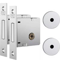 Fechadura Trava Auxiliar Tetra Stam 1004 Par Inox Cromado