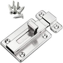 Fechadura Trava Fecho Deslizante Aço Inox Com Parafuso 8,5cm Tramela